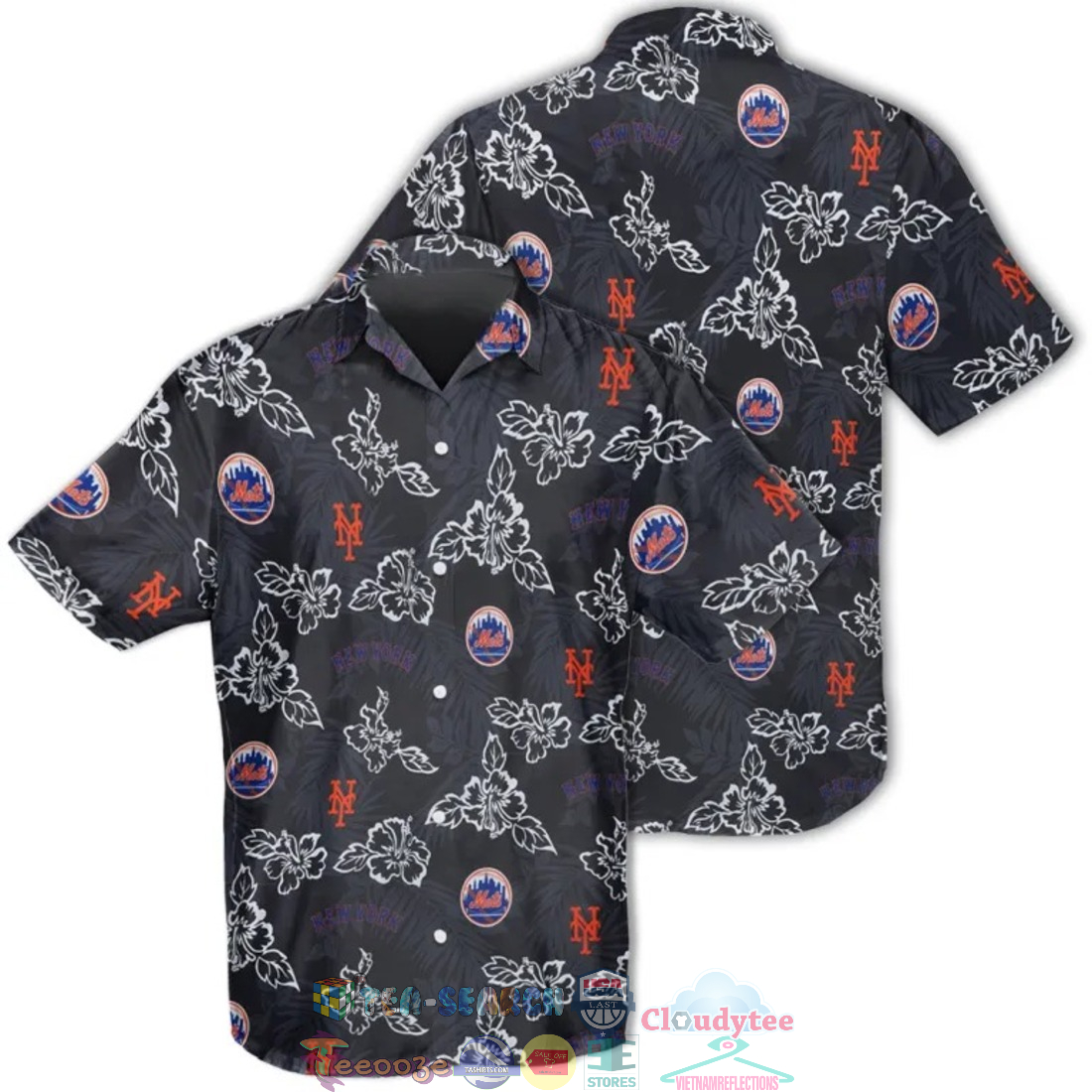 New York Mets MLB Hibiscus Tropical Leaves Hawaiian Shirt