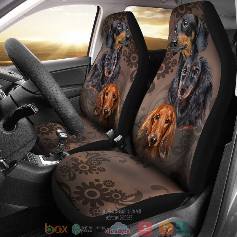 NEW Vintage Face Dachshund Dog Car Seat Covers