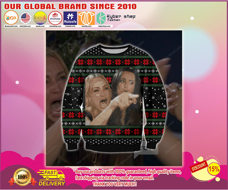 WOMAN YELLING AT A CAT UGLY CHRISTMAS SWEATER – BBS