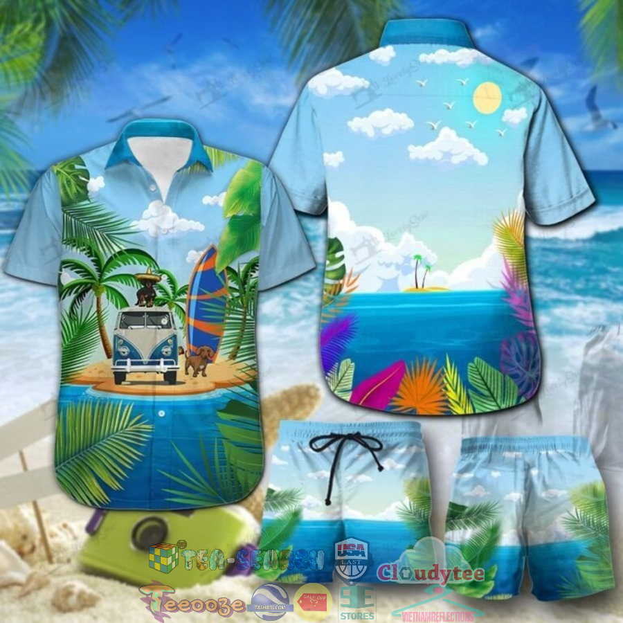 Dachshund Island Hawaiian Shirt And Shorts