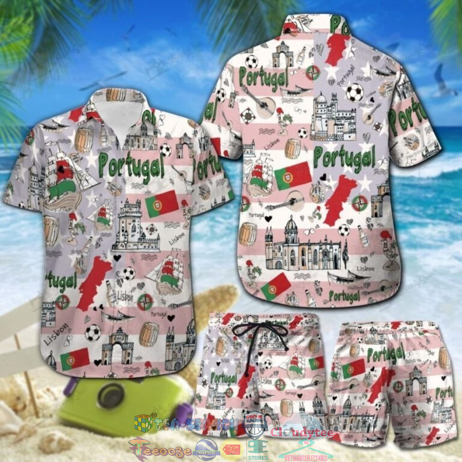 Portugal Doodles Hawaiian Shirt And Shorts