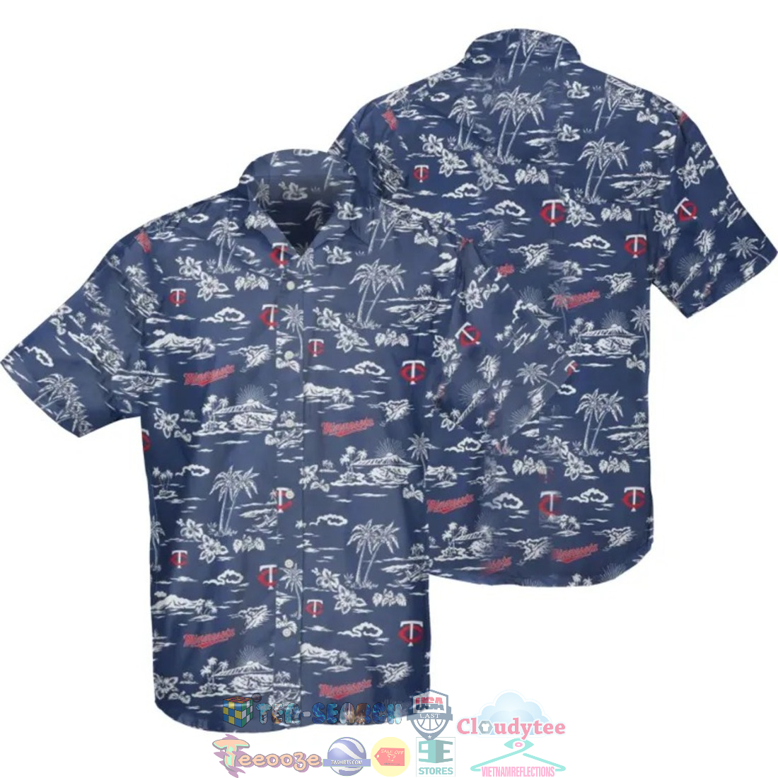 Minnesota Twins MLB Hibiscus Palm Tree Hawaiian Shirt