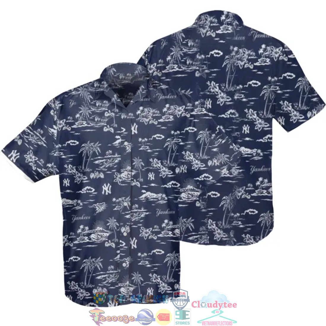 New York Yankees MLB Hibiscus Palm Tree Hawaiian Shirt