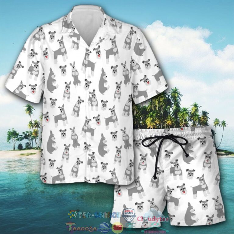 Miniature Schnauzer Dog Cute Art Hawaiian Shirt And Shorts