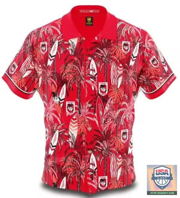 Here's St George Dragons NRL Surfing Hawaiian Shirt