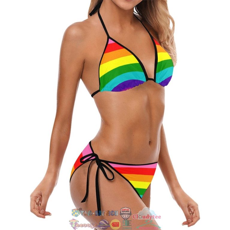 LGBT Gay Pride Flag Two Piece Bikini Set Swimsuit Beach