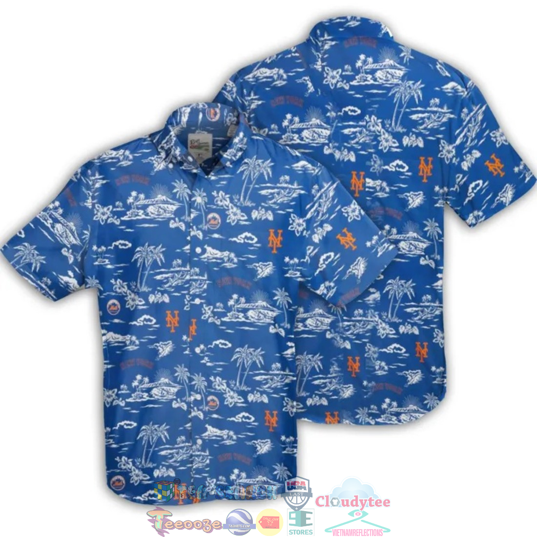 New York Mets MLB Hibiscus Palm Tree Hawaiian Shirt