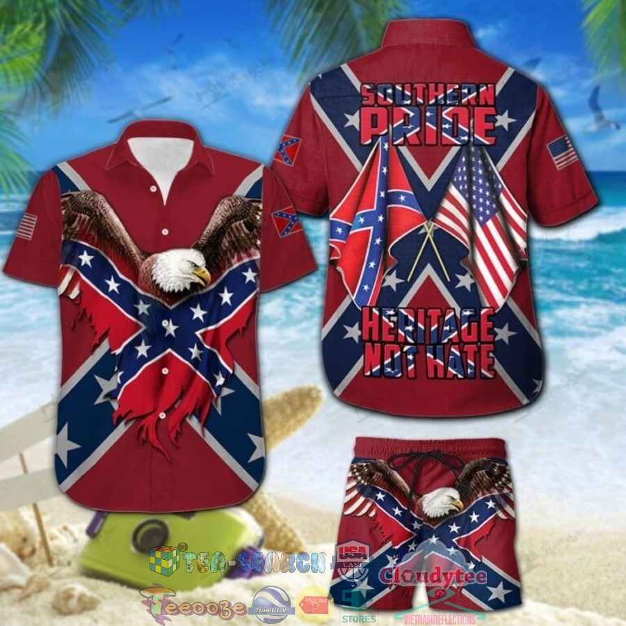 Southern Pride Heritage Not Hate Hawaiian Shirt And Shorts