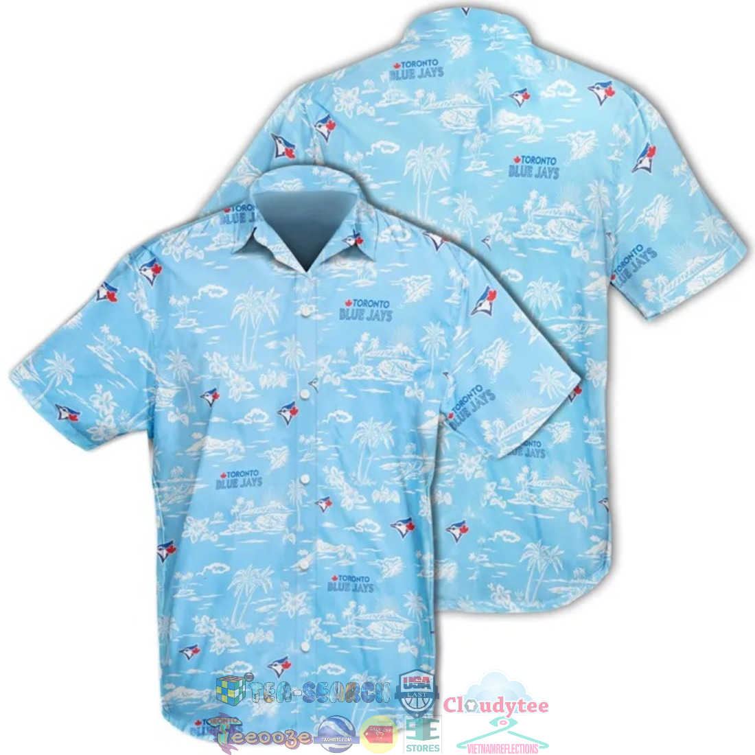 Toronto Blue Jays MLB Hibiscus Palm Tree Hawaiian Shirt