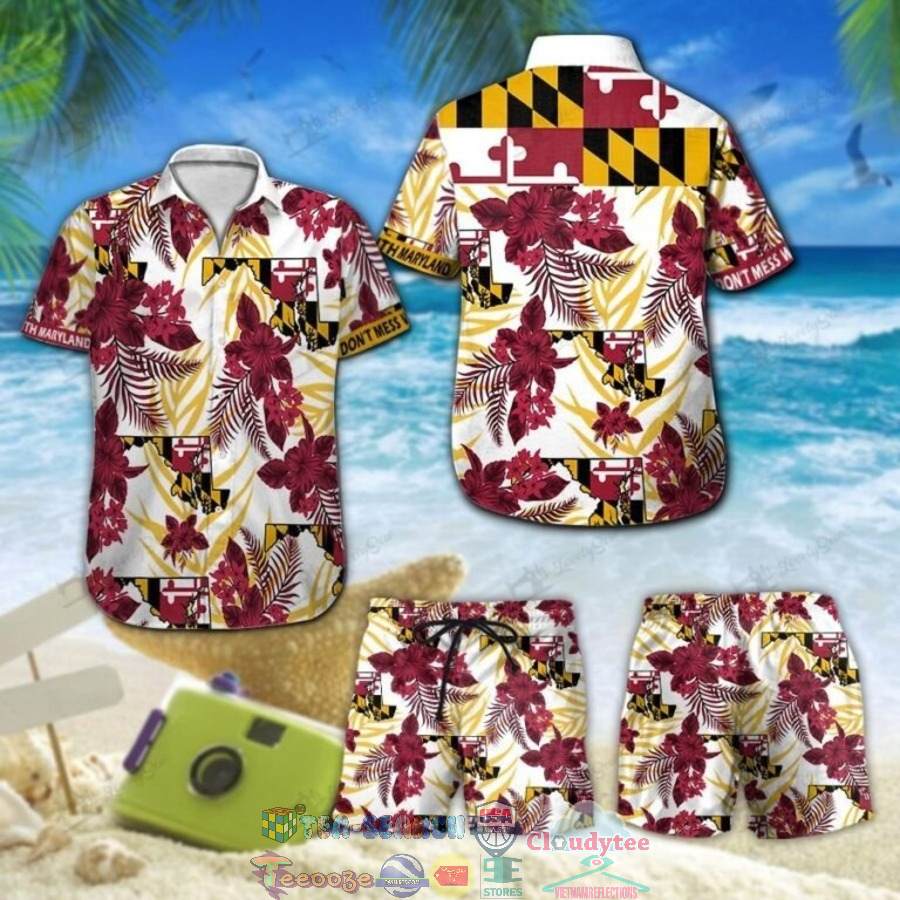 Don’t Mess With Maryland Tropical Hibiscus Hawaiian Shirt And Shorts