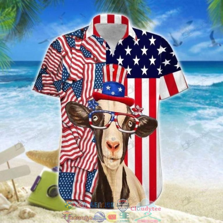 4th Of July Independence Day Goat Glasses Hawaiian Shirt