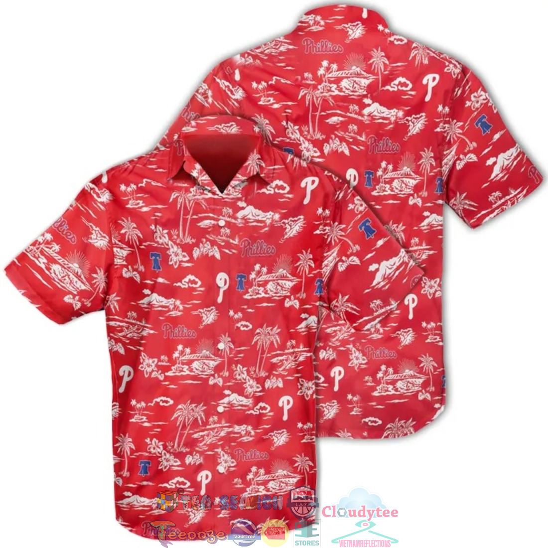 Philadelphia Phillies MLB Hibiscus Palm Tree Hawaiian Shirt