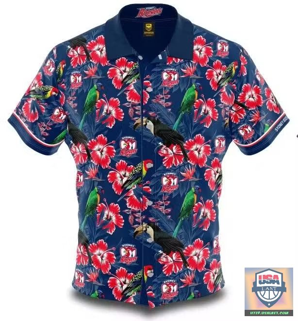 Good Idea NRL Sydney Roosters Hibiscus Hawaiian Shirt