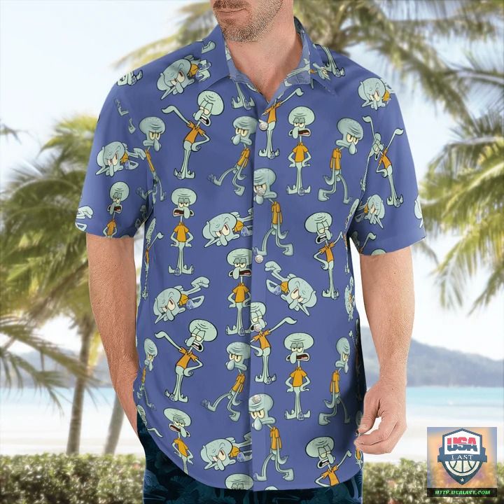 New Fashion Spongebob Squidward Aloha Hawaiian Shirt