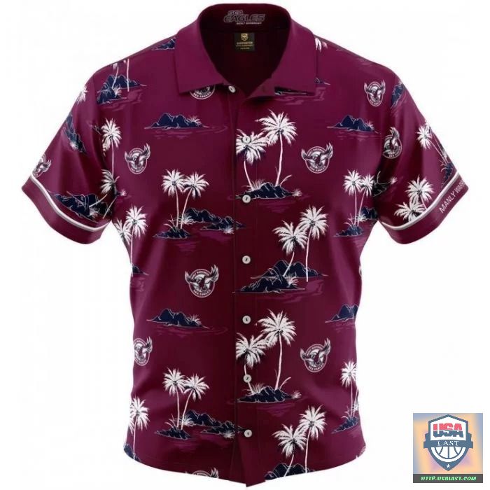 New Trend Manly Sea Eagles Palm Tree Hawaiian Shirt