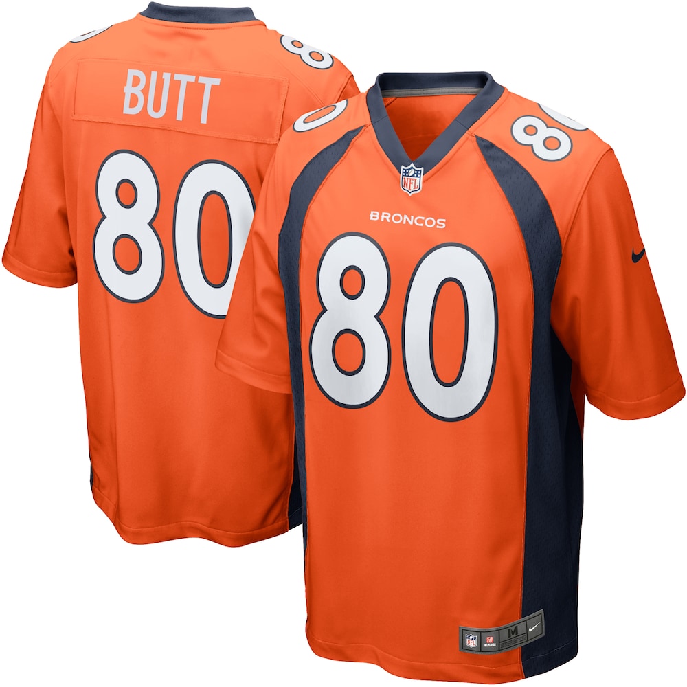 Denver Broncos Jake Butt Orange Game Player Football Jersey