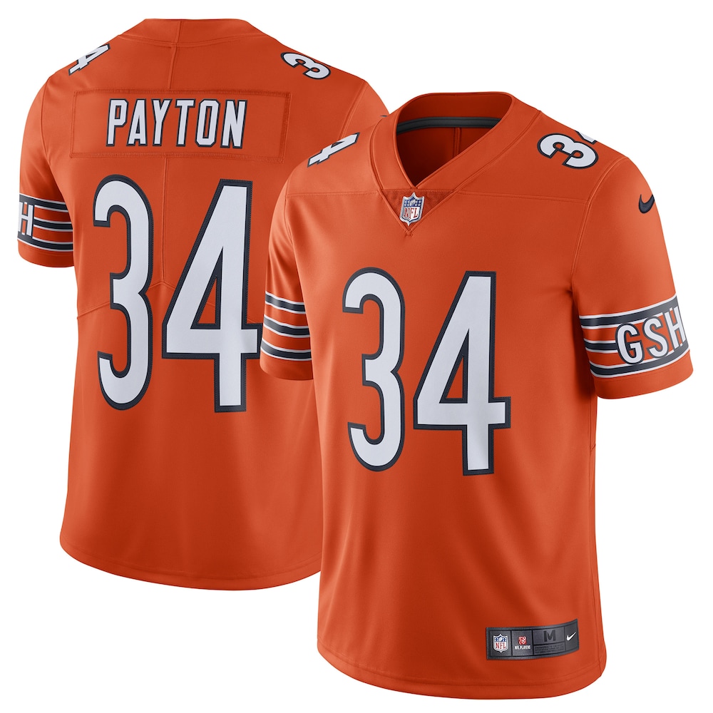 NEW Men’s Chicago Bears Walter Payton Orange Alternate Vapor Untouchable Limited Retired Player Football Jersey