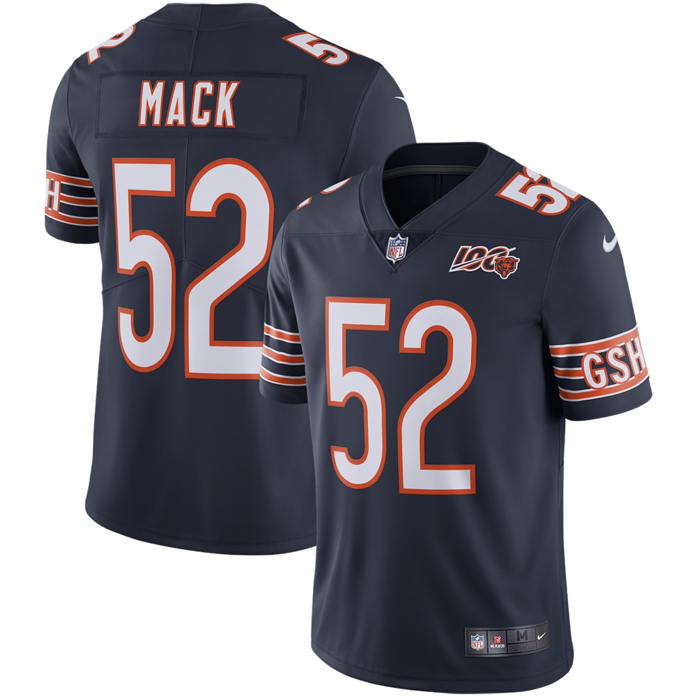 NEW Men’s Chicago Bears Khalil Mack Navy NFL 100th Season Football Jersey