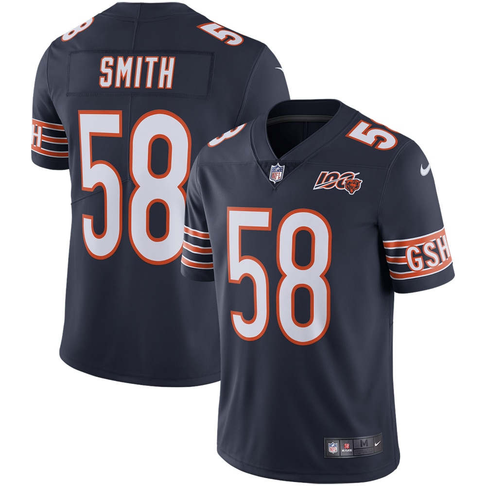 NEW Men’s Chicago Bears Roquan Smith Navy NFL 100th Season Football Jersey