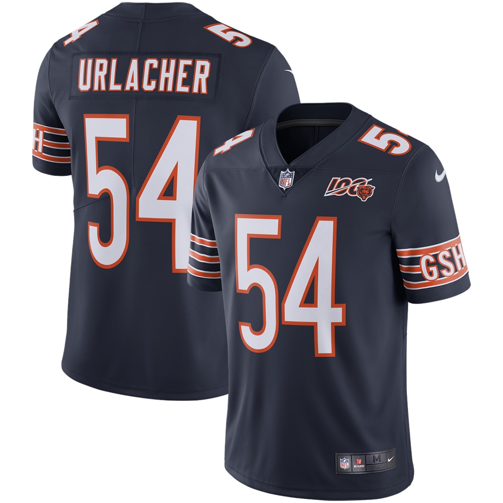 NEW Men’s Chicago Bears Brian Urlacher Navy 100th Season Retired Football Jersey