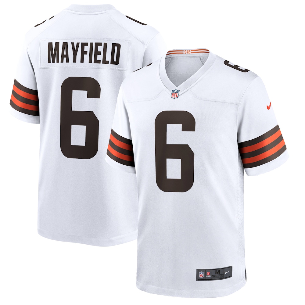 Cleveland Browns Baker Mayfield White Player Football Jersey