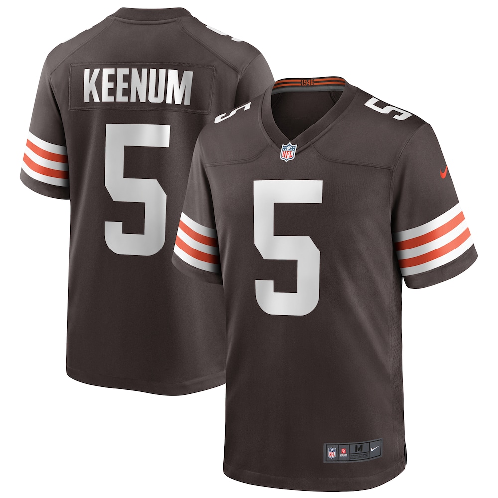 Cleveland Browns Case Keenum Brown Game Player Football Jersey