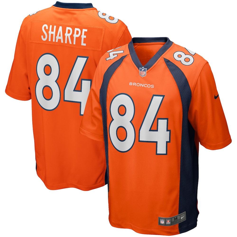 Denver Broncos Shannon Sharpe Orange Game Retired Player Football Jersey