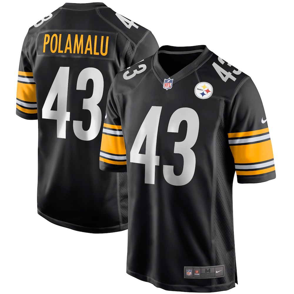 NEW Pittsburgh Steelers Troy Polamalu 43 Black Football Jersey
