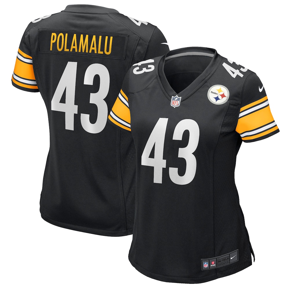 NEW Pittsburgh Steelers Troy Polamalu Black Football Jersey