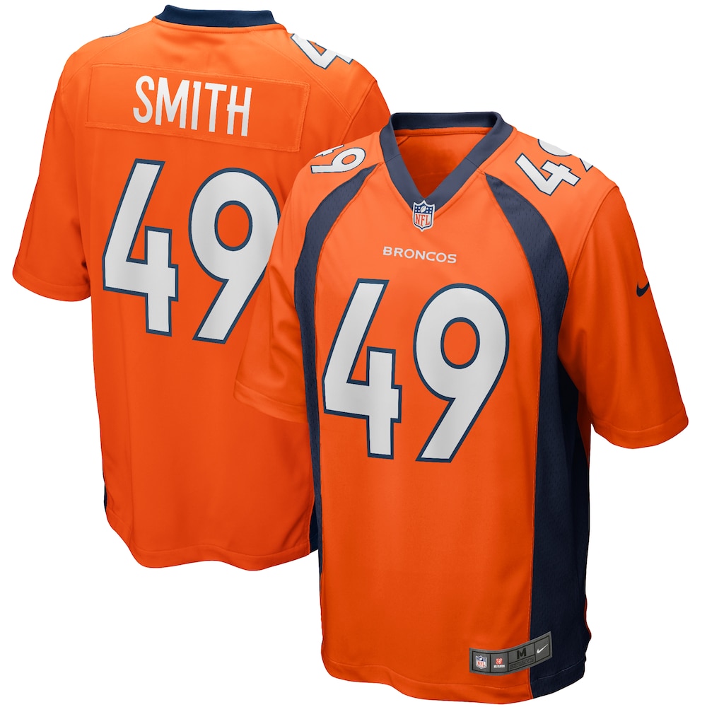 Denver Broncos Dennis Smith Orange Game Retired Player Football Jersey