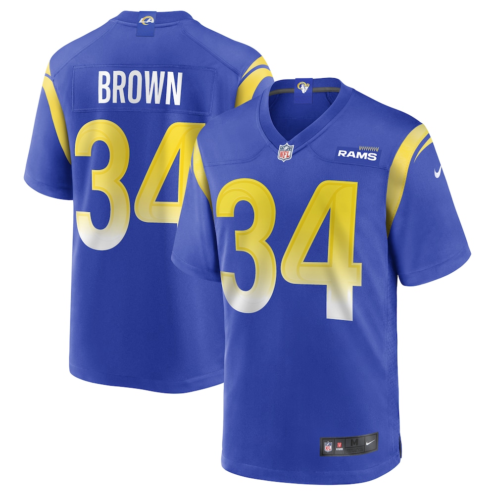 NEW Los Angeles Rams Malcolm Brown Royal Football Jersey