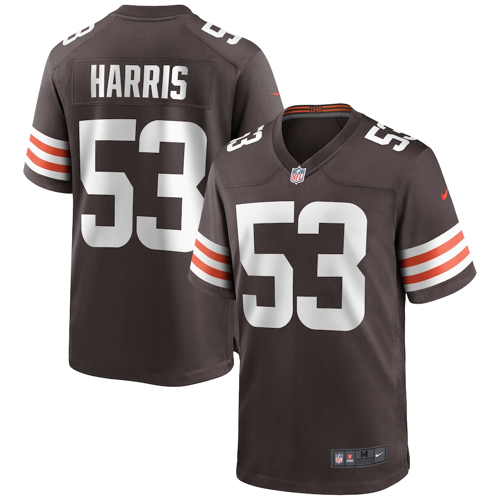 Cleveland Browns 53 Nick Harris Brown Football Jersey
