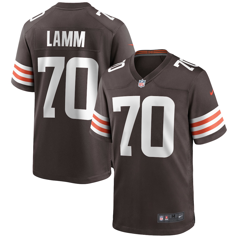 Cleveland Browns 70 Kendall Lamm Brown Football Jersey