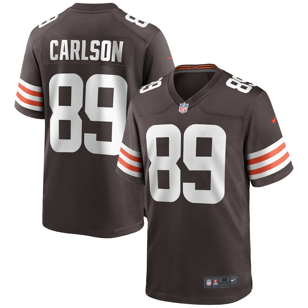 Cleveland Browns 89 Stephen Carlson Brown Football Jersey