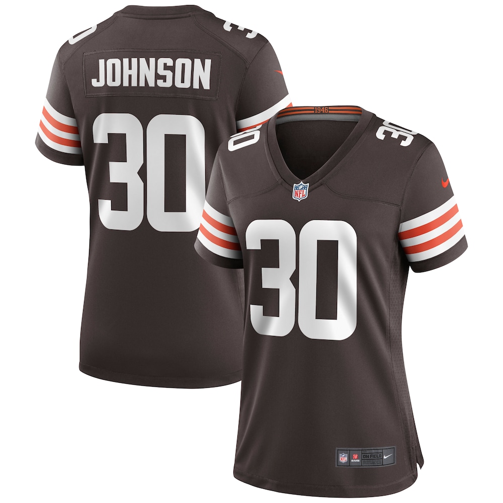 Cleveland Browns 30 D’Ernest Johnson Brown Football Jersey