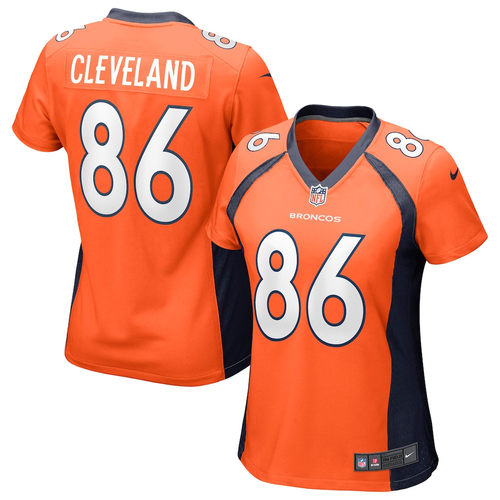 Denver Broncos Tyrie Cleveland Orange Football Jersey