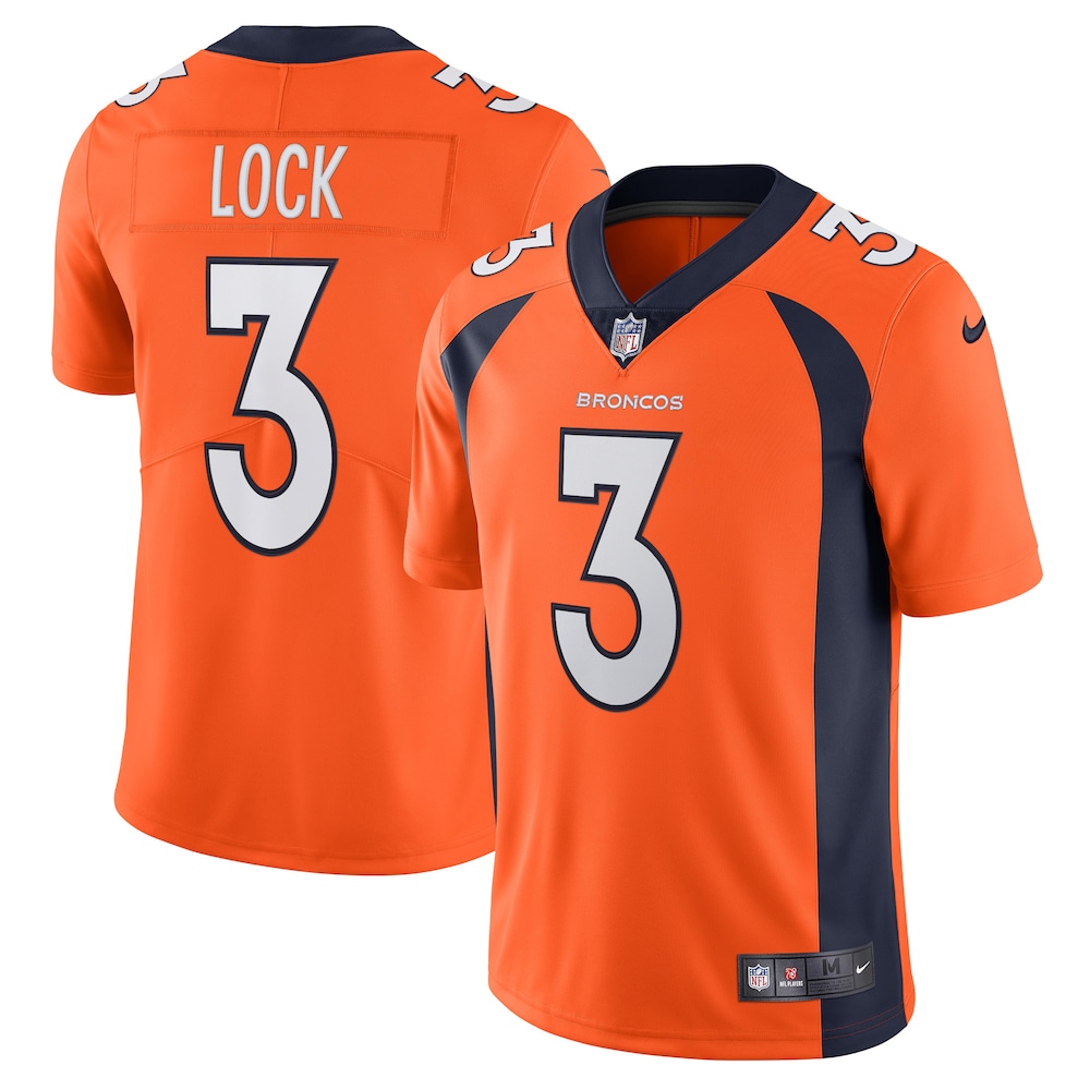 Denver Broncos Drew Lock Orange Vapor Limited Football Jersey