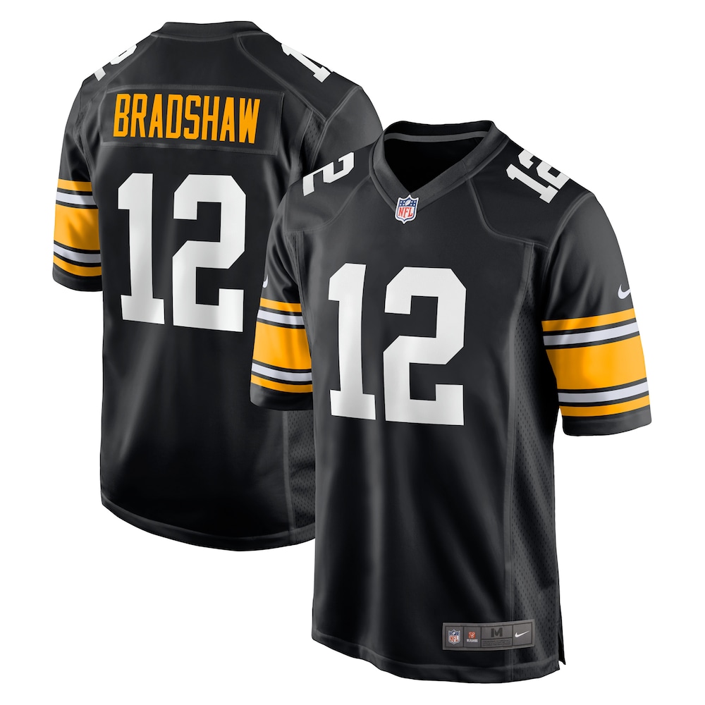 NEW Pittsburgh Steelers Terry Bradshaw Black Football Jersey