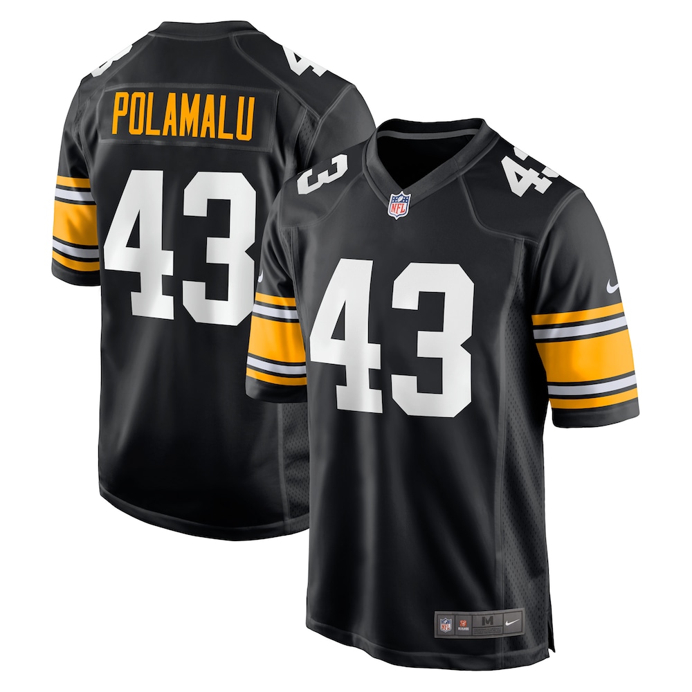 NEW Pittsburgh Steelers Troy Polamalu Black Player Football Jersey