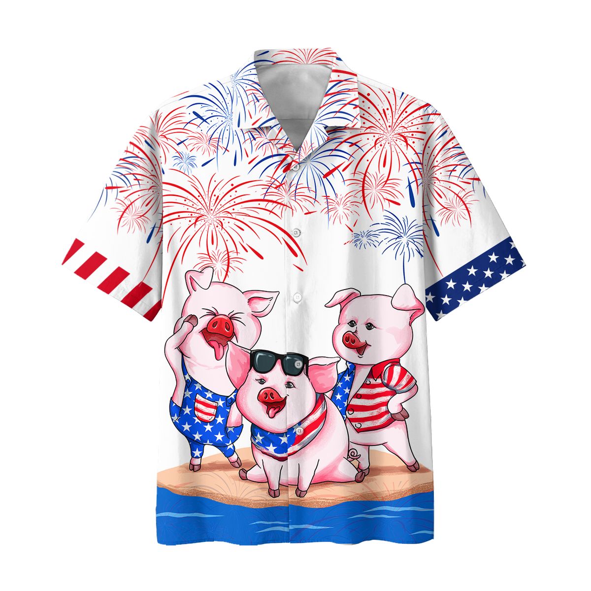 NEW Three Pig Independence Day Is Coming Hawaii Shirt, Shorts