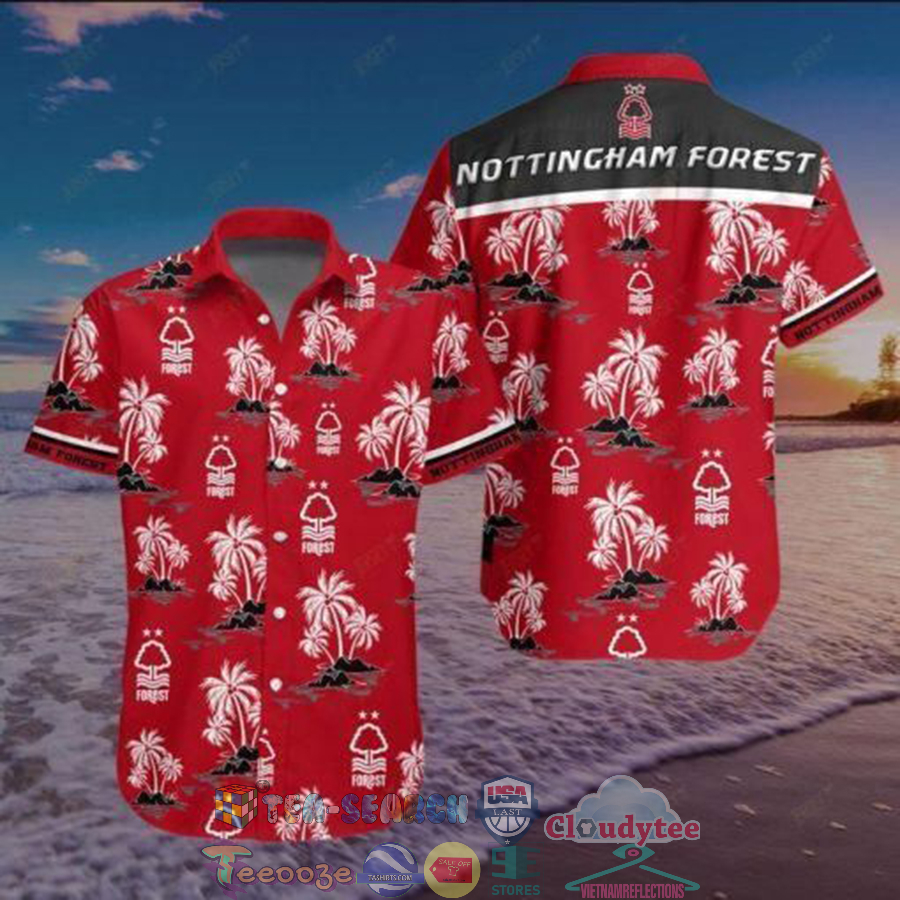 Nottingham Forest FC Palm Tree Hawaiian Shirt Beach Shorts