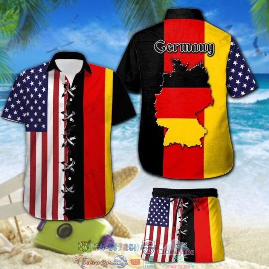 Germany American Flag Hawaiian Shirt And Shorts