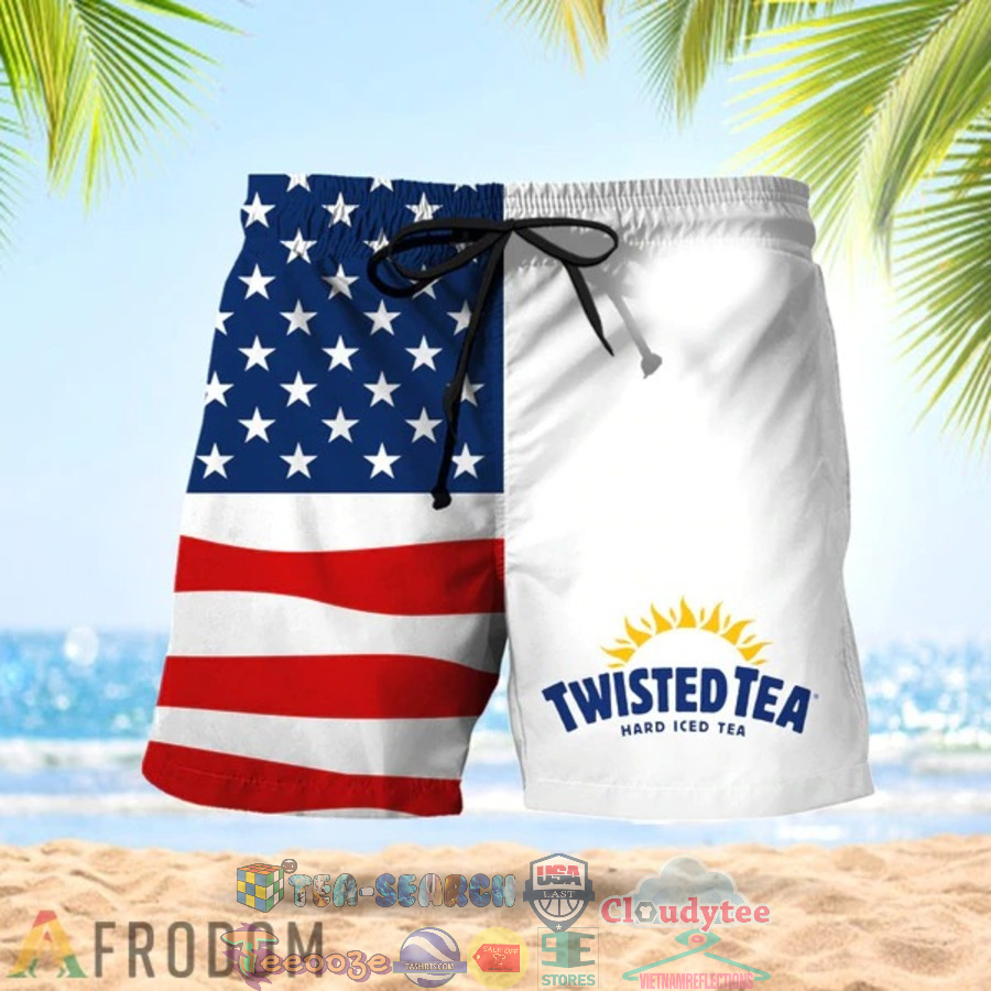 4th Of July Independence Day American Flag Twisted Tea Hawaiian Shorts