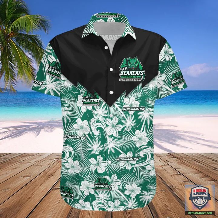 Binghamton Bearcats NCAA Tropical Seamless Hawaiian Shirt