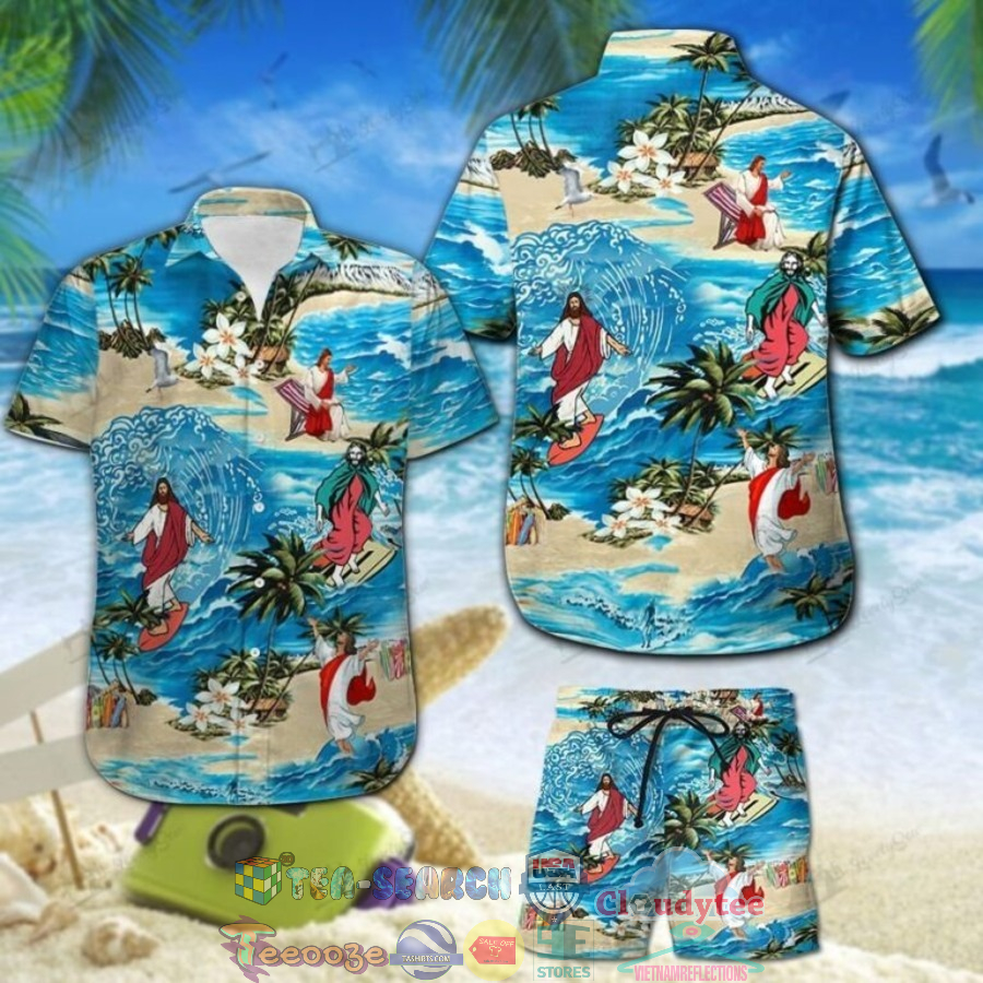 God Surfing Hawaiian Shirt And Shorts