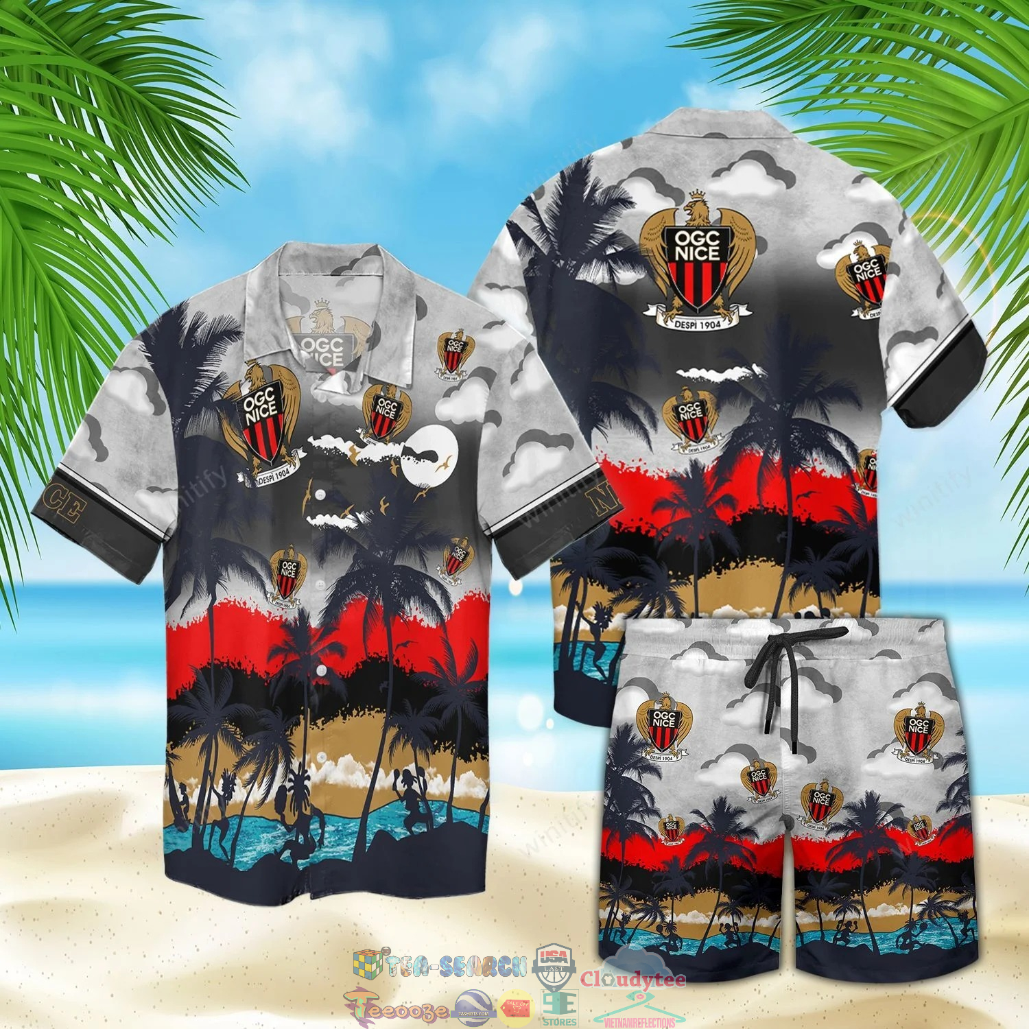 Nice FC Palm Tree Hawaiian Shirt Beach Shorts