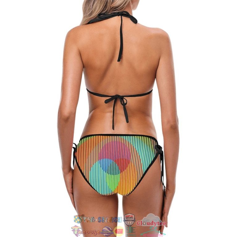 Kinetic And Optical Art Two Piece Bikini Set Swimsuit Beach