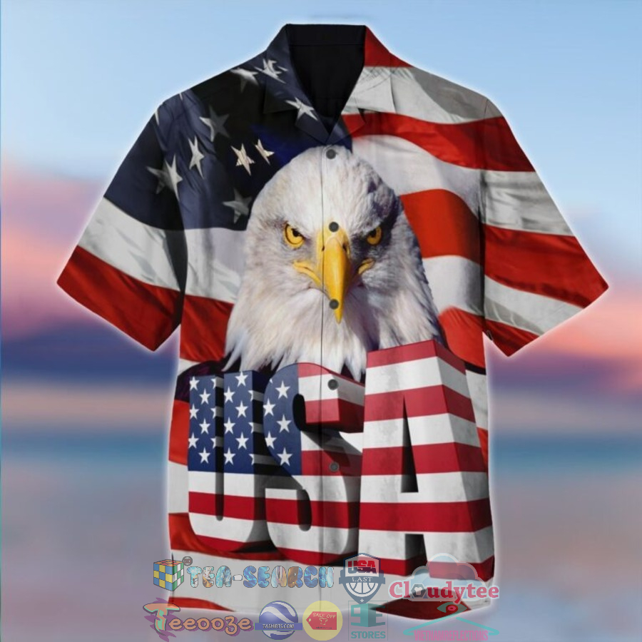 Independence Day American Eagle Hawaiian Shirt And Shorts