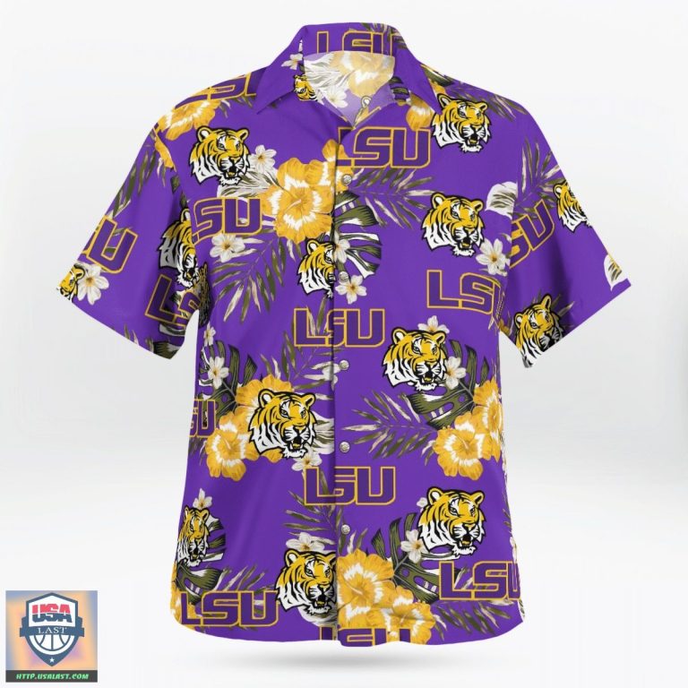 Hot TrendLSU Tigers Football Hawaiian Shirts Summer Short