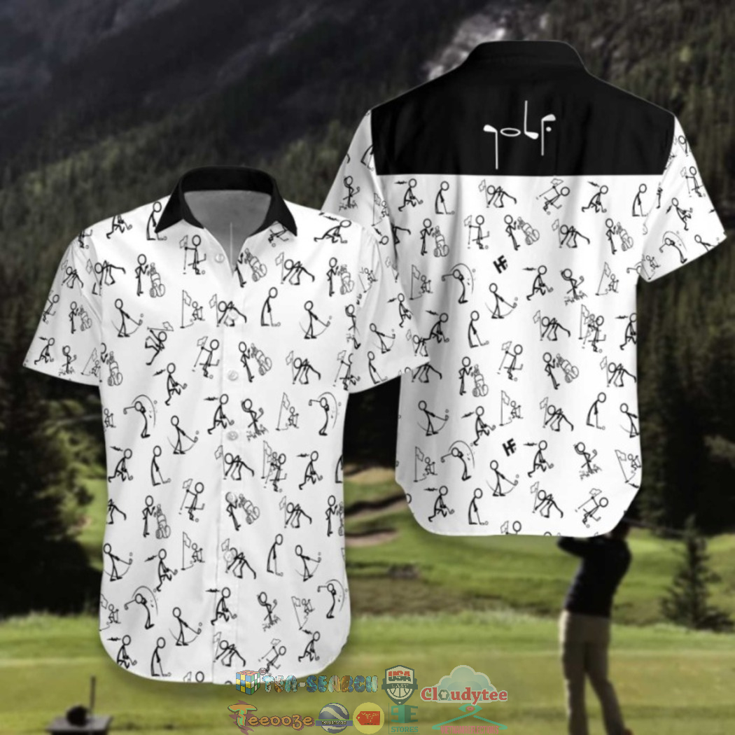 Stickfigures Playing Golf Hawaiian Shirt